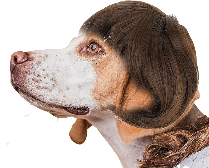 Funny Dog Cat Cosplay Wig Pet Wigs for Small Medium Large Dogs Trimmable Pet Costume Cat Cosplay Decoration for Halloween Christmas Parties Festivals