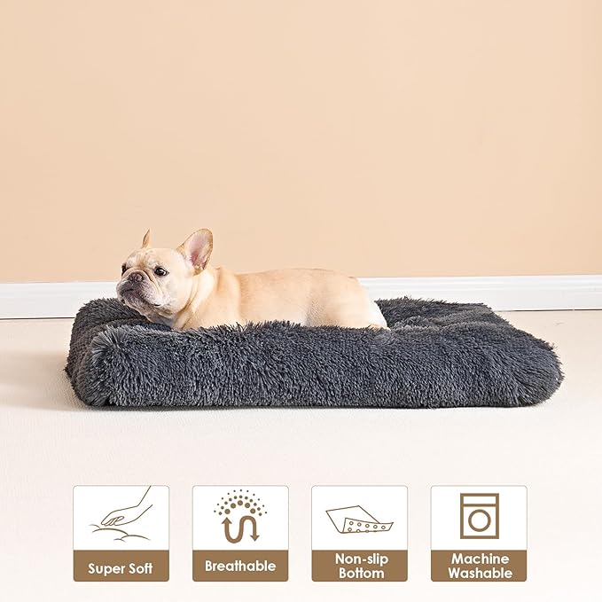 EHEYCIGA Fluffy Dog Crate Bed for Medium Dogs