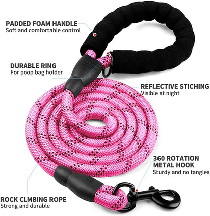 COOYOO Dog Leash 5/6 FT with Comfortable Padded