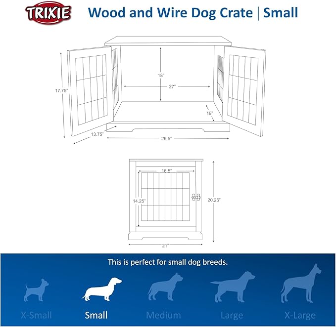 TRIXIE 29.5" Indoor Dog Crate 25 lb,