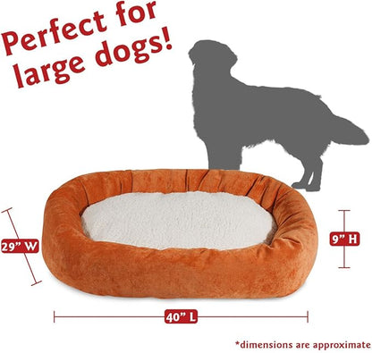 40 inch Orange Villa Collection Sherpa Bagel Dog Bed