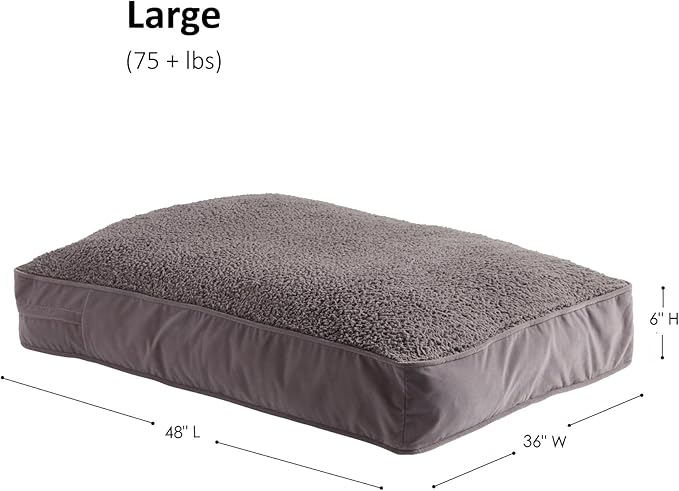 Buster Deluxe Reversible Pillow Style Sherpa Dog Bed (48 x 36 in.)