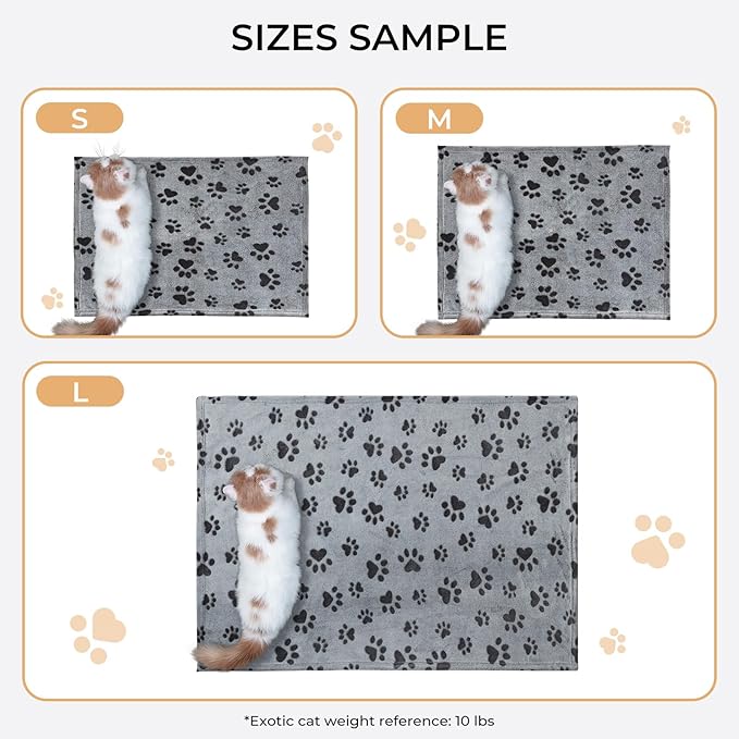 Small Fleece Dog Blankets Gift for Puppy Essential Calming Cat Bed Blanket Medium Dogs Soft Throw Grey Medium(30"x20",Pack of 3)