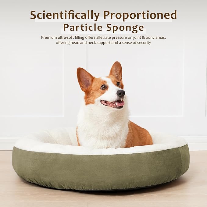 Love's cabin Round Donut Cat and Dog Cushion Bed 25in Pet