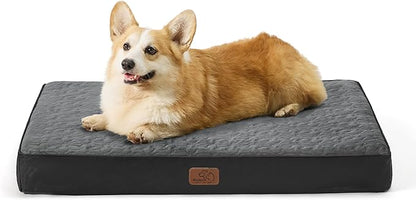 Bedsure Orthopedic Dog Bed for Medium Dogs 2-Layer Thick (30x20x3 Inches),