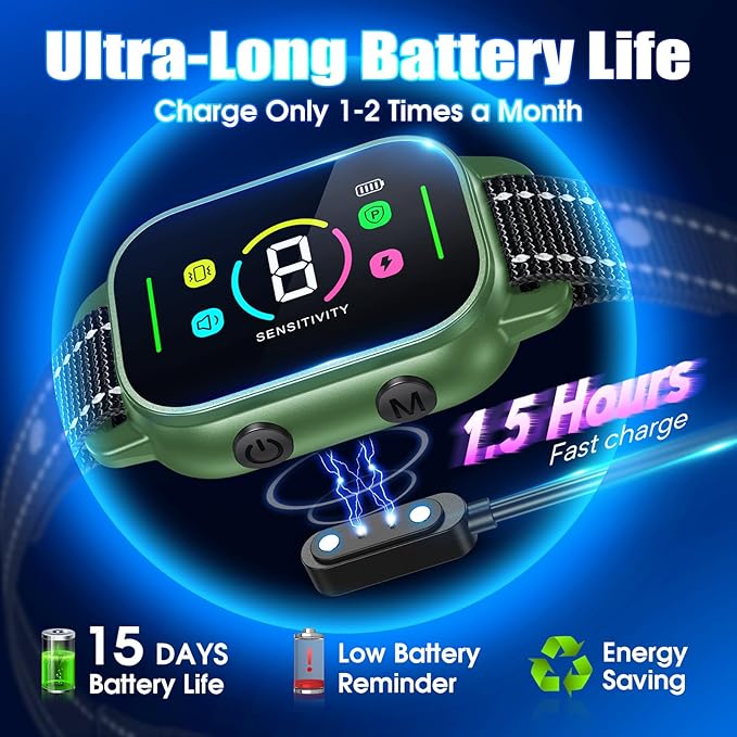 NHUJK Bark Collar- Smart Dog Bark Collar for Small Medium Large Dogs 8 Adjustable