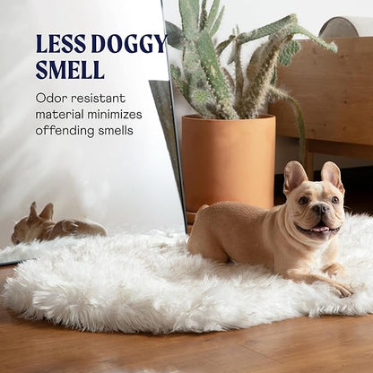 PupRug Orthopedic Dog Bed for Large Dogs with Fluffy Soft Faux Fur and Memory Foam for Joint Pain Relief