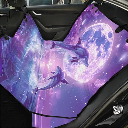 AFPANQZ Purple Moon Car Dog Cat Seat Cover