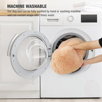 Veehoo Calming Cat Bed for Small Cats 20", Beige