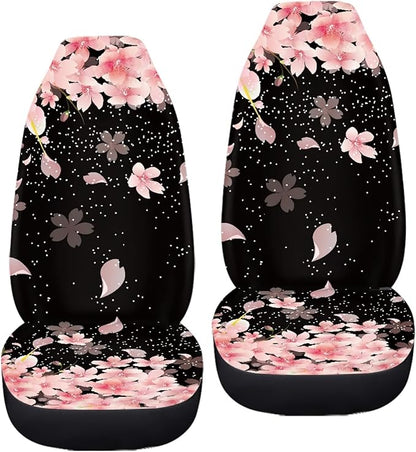 Cherry Blossoms Print Car Seat Covers for Women