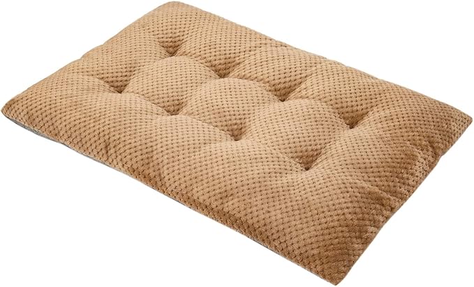 WONDER MIRACLE Fuzzy Deluxe Pet Beds, Super Plush Dog or Cat Beds Ideal for Dog Crates, Machine Wash & Dryer Friendly (23" x 35", L-Mocha)