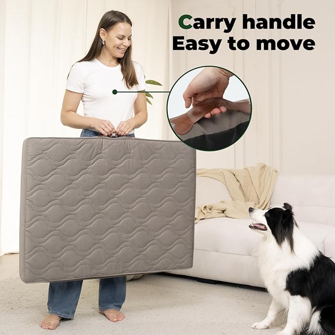 BALANCE Dog Crate Bed，Water-Resistant Orthopedic Dog Beds with Nonskid Bottom