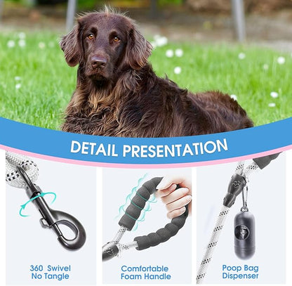 BAAPET 2/4/5/6 FT Dog Leash with Comfortable Padded Handle and Highly Reflective Threads for Small Medium and Large Dogs (6FT-1/2''