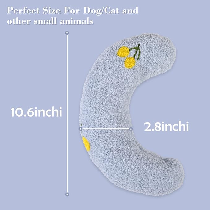 Dog Pillow Bed, Cat Calming Pillow, Dog Neck Pillow for Joint Relief Sleeping, Ultra Soft Half Donut Cuddler, Pillow Pet for Upper Spine Support, Doggy/Kitten Pillow Training Toy, BlueFlower