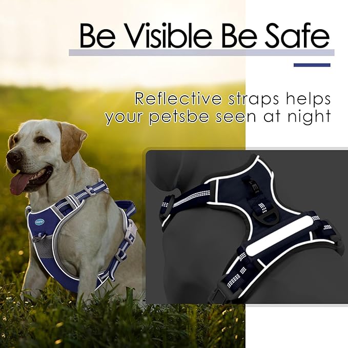 ThinkPet No Pull Harness Breathable Sport Harness with Handle-Dog Harnesses Reflective Adjustable for Medium Large Dogs