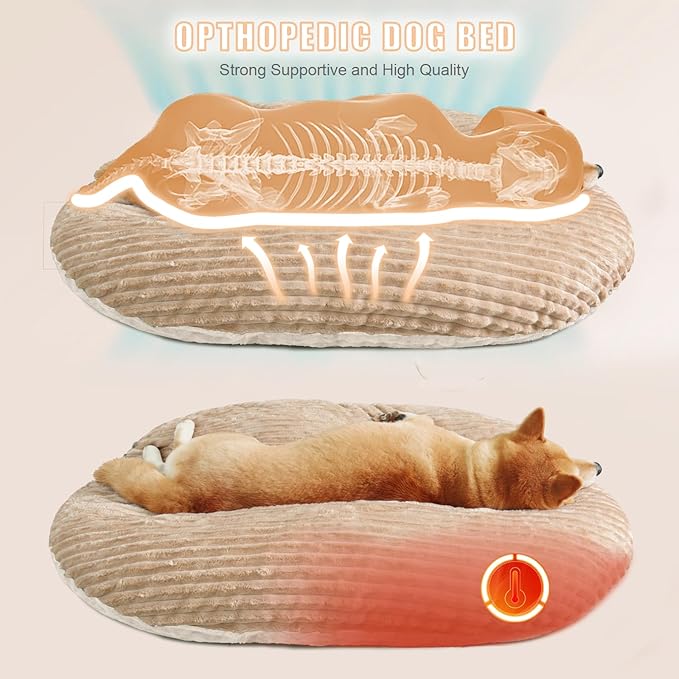 Patas Lague Reversible Orthopedic Dog Bed for Medium Dogs 30''x20''