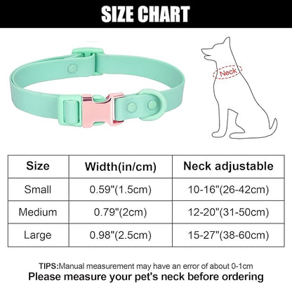 Waterproof Dog Collar with Safety Metal Buckle