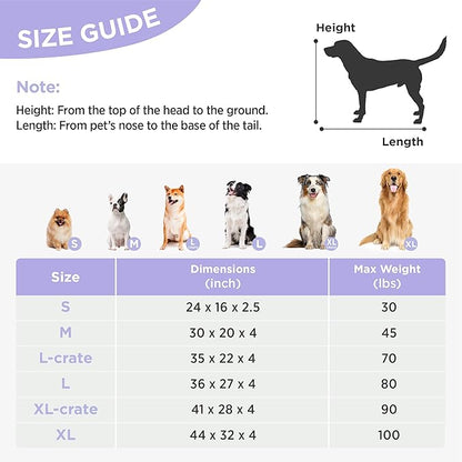 Lesure XLarge Dog Bed-Thick Shredded Chopped Foam Pet Bed Bottom(41'x28', Brown)