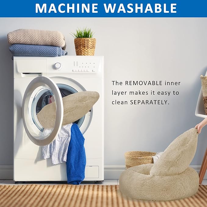 Washable Dog Round Bed Large Dogs