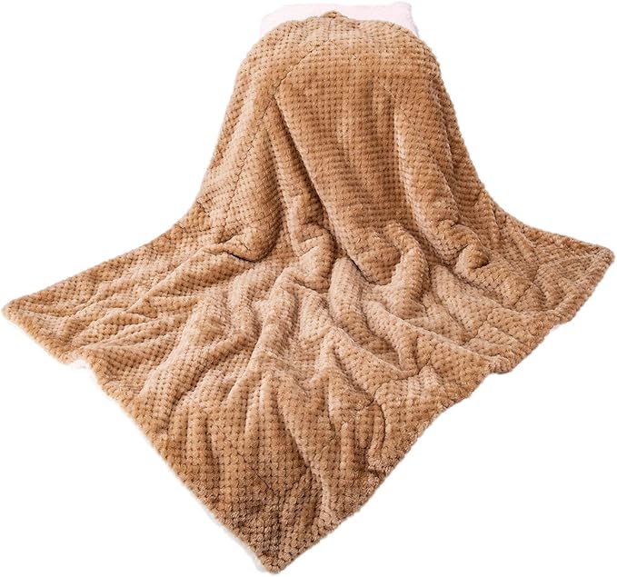 Fuzzy Dog Blanket or Cat Blanket or Pet Blanket (32" x 40"), DW-Mocha)