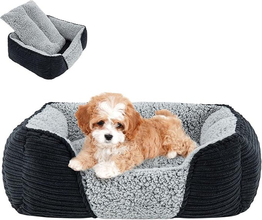 Miguel Washable Dog Bed with Removable Cushion for Small Dogs 18 Inch