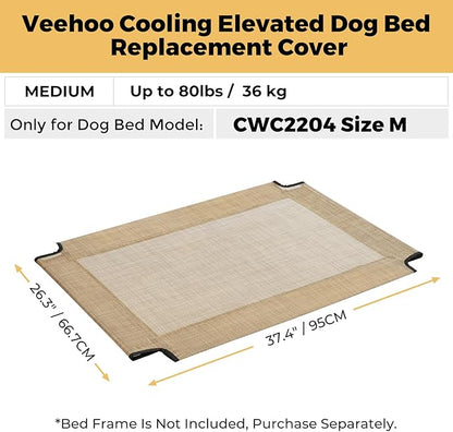 Veehoo Dog Bed Replacement Cover for CWC2204, Size M, Beige Coffee