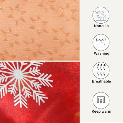 Christmas Snowflakes Pet Bed Pad Soft Dog Bed Mat with Anti-Slip Bottom 24 * 18inches