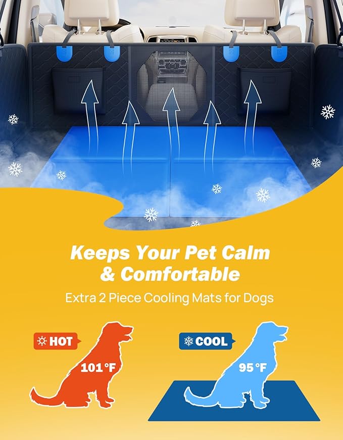 JOYTUTUS Back Seat Extender for Dogs with Hard Bottom