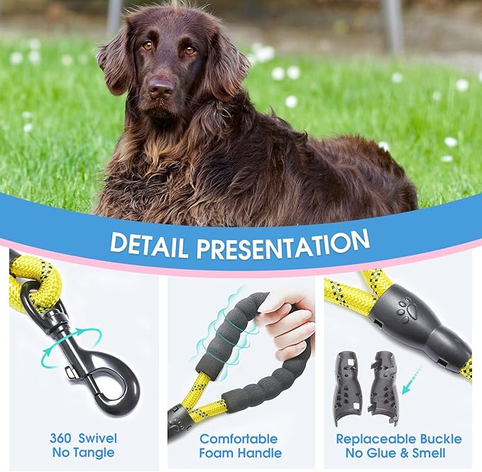 BAAPET 2/4/5/6 FT Dog Leash with Comfortable Padded Handle and Highly Reflective Threads for Small Medium and Large Dogs (5FT-1/2''