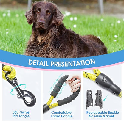 BAAPET 2/4/5/6 FT Dog Leash with Comfortable Padded Handle and Highly Reflective Threads for Small Medium and Large Dogs (5FT-1/2''