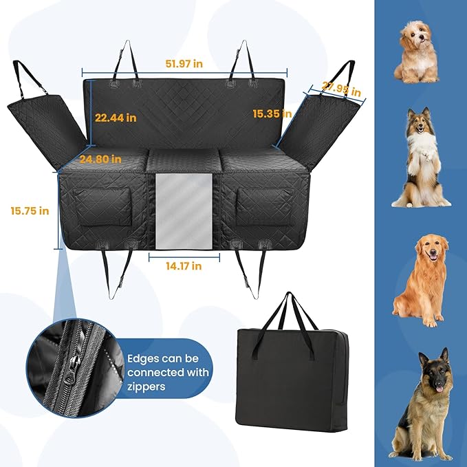 Back Seat Extender for Dogs 400lbs, Large