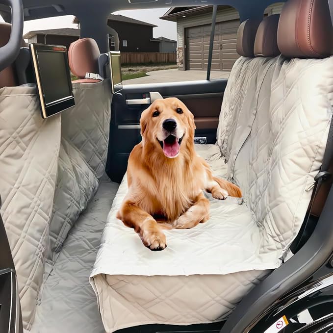 Formosa Covers Quilted and Padded Dog Pet Car Seat Cover with Comforting Fabric and Non-Slip Backing Best for Car Truck and SUV 56" Wx94