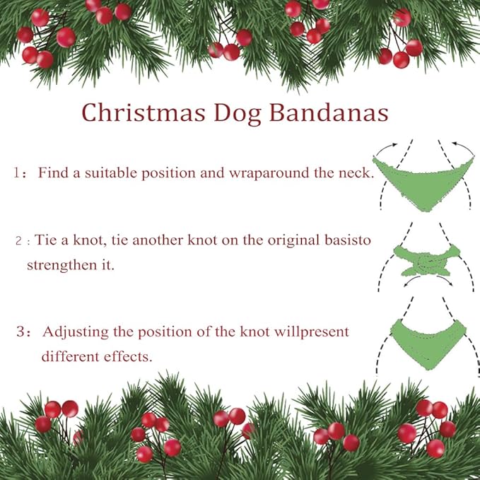 Christmas Day Dog Bandana Red Green Plaid Cotton
