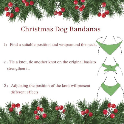 Christmas Day Dog Bandana Red Green Plaid Cotton