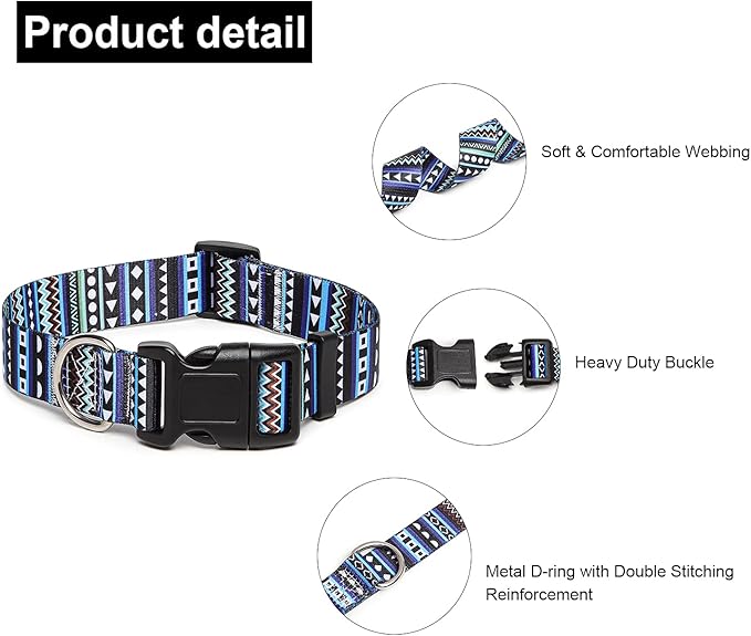 Adjustable Dog Collar with Patterns