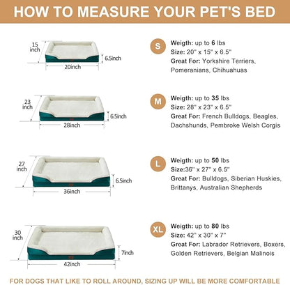 WNPETHOME Orthopedic Dog Beds for Large Size Dogs, Big Waterproof Dog Couch Bed with Washable Removable Cover, Medium Pet Bed Sofa with Sides