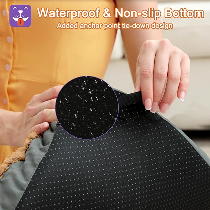 POCBLUE Deluxe Washable XXL Dog Bed Dog Crate Mat 48 inch Comfy Fluffy Kennel Pad Anti-Slip for Dogs Up to 110 lbs 48" x 30", Brown