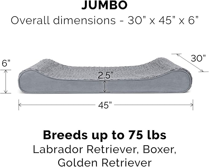 Furhaven Replacement Dog Bed Cover Ultra Plush Faux Fur & Suede Contour Luxe Lounger