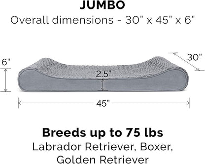 Furhaven Replacement Dog Bed Cover Ultra Plush Faux Fur & Suede Contour Luxe Lounger