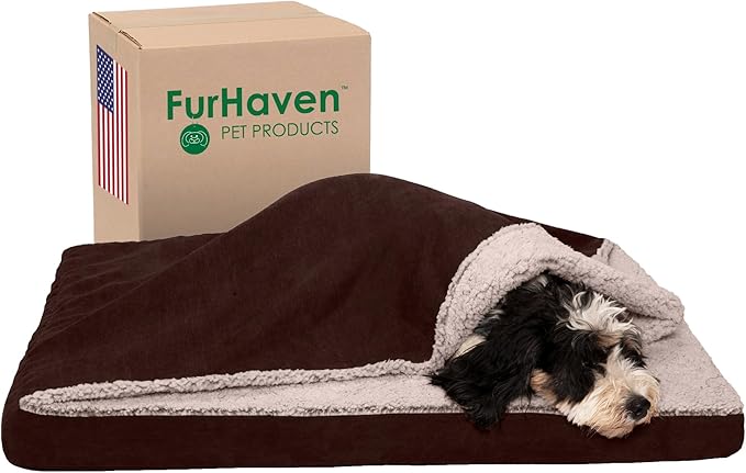Furhaven Orthopedic Dog Bed for Large/Medium Dogs w/ Removable Washable Cover 55 lbs
