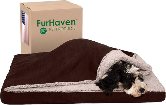 Furhaven Orthopedic Dog Bed for Large/Medium Dogs w/ Removable Washable Cover 55 lbs