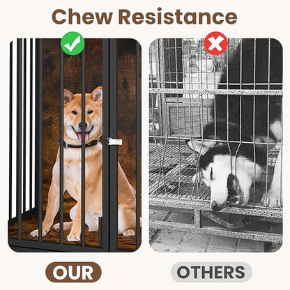 Rovibek Dog Crates for Large Medium Dogs 43.7", Large 3 Doors,