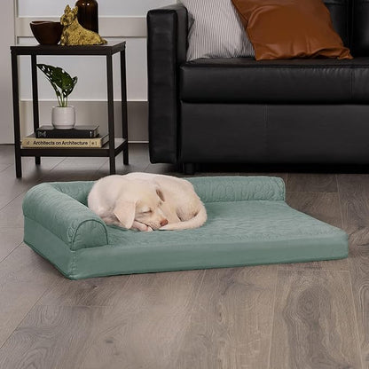 Furhaven Memory Foam Dog Bed for Medium/Small Dogs w/ Removable Bolsters & Washable Cover 35 lbs