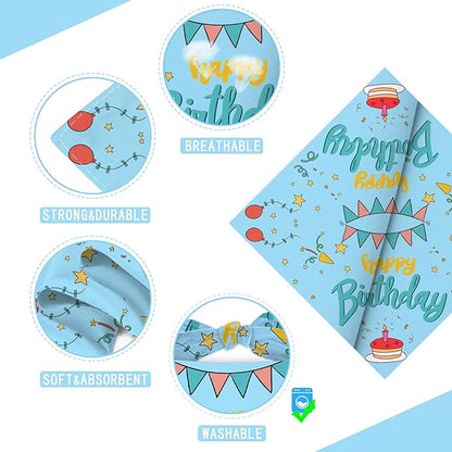Happy Birthday Dog Bandana Washable Pets Scarf Triangle Adjustable Handkerchief