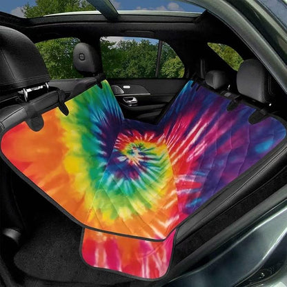 AFPANQZ Rainbow Tie Dye Dog Seat Cover