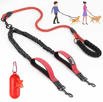 Lukovee Double Dog Leash 360° Swivel