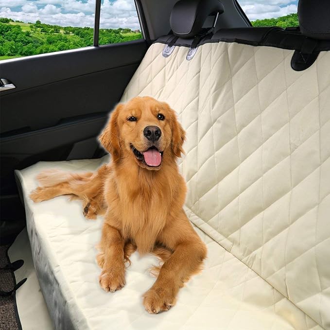 PET MAGASIN Durable Beige Pet Car Seat Cover