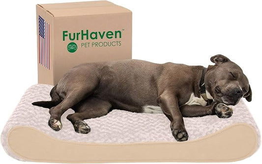 Furhaven Orthopedic Dog Bed for Large/Medium Dogs w/ Removable Washable Cover 38 lbs
