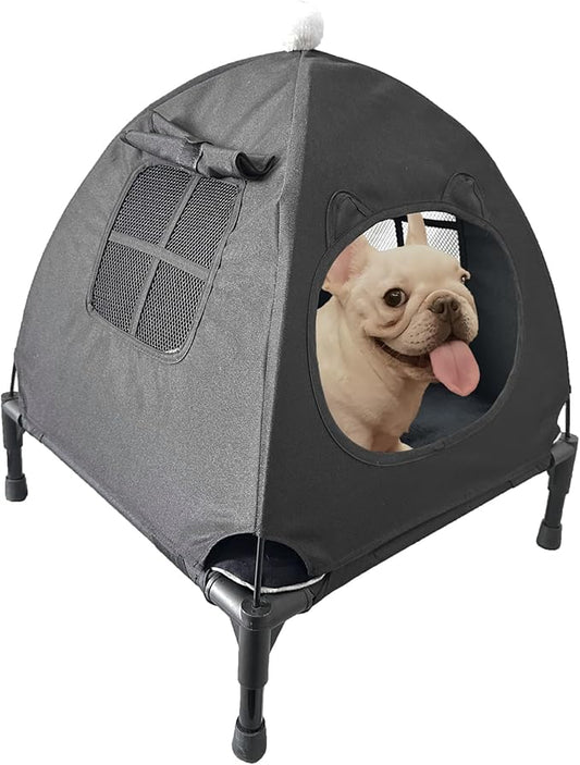 Love&go Elevated Dog Bed with Metal Frame (Small-18.5x18.5x5.5 inch,