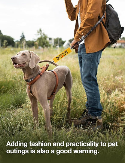 Yellow Nervous Stay Back Dog Leash Sleeve